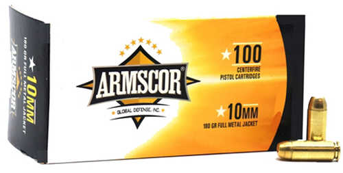 10mm 180 Grain FMJ 100 Rounds Armscor Ammunition